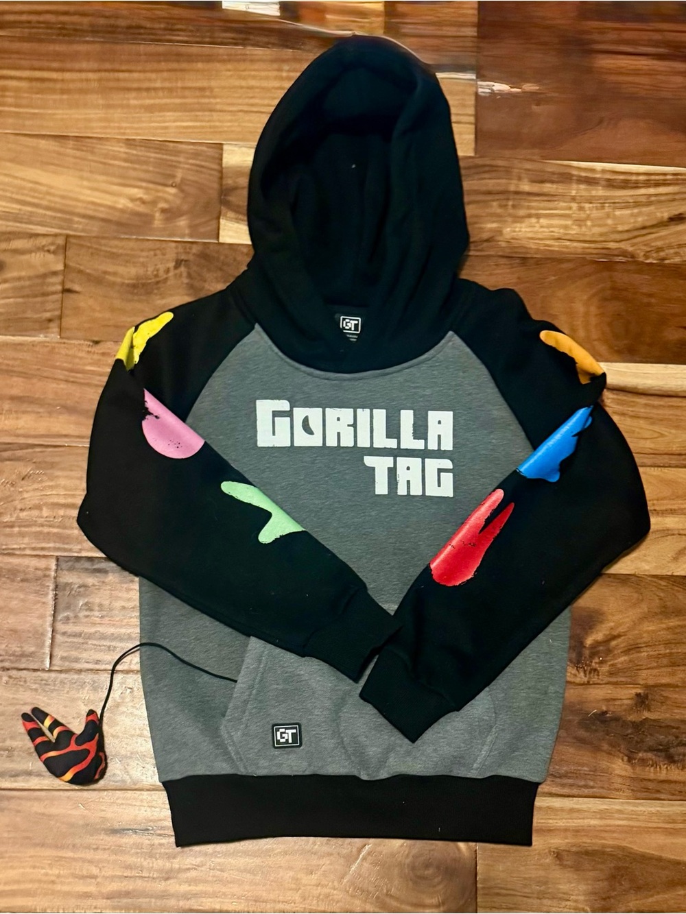 Official Gorilla Tag Hoodie 2024 Limited Edition Black Gray Youth Size L Unisex